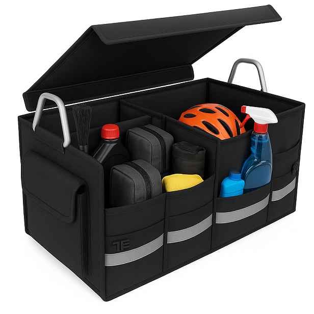 VERK GROUP Organizér do kufru od auta, CARBAG XL - bytelný s víkem a madly 60x35x30