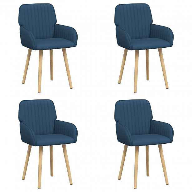 vidaXL Jídelní židle 4 ks Textil Modrá 56,5 x 50 x 87,5 cm