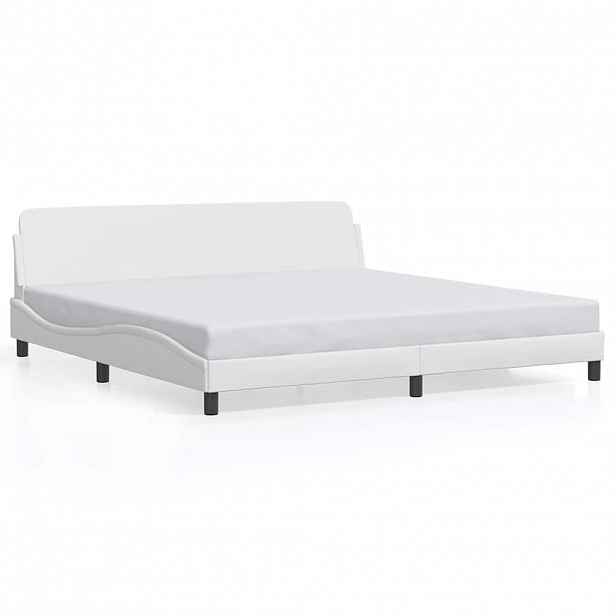 vidaXL Rám postele Dover bílý 200x200 cm umělá kůže