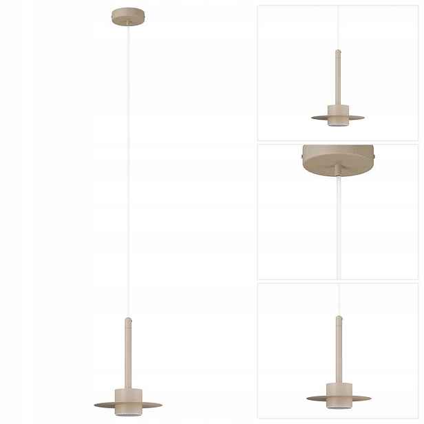 Závěsná lampa Charlie béžová nastavitelná do jídelny, jemné světlo Sigma Lighting