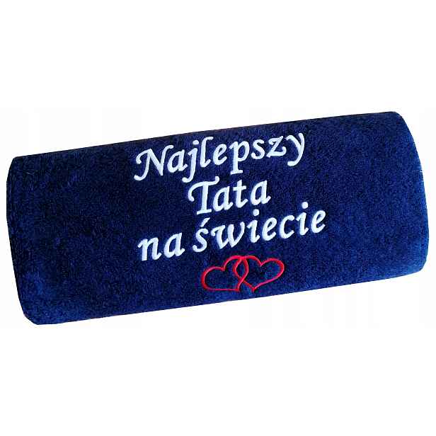 Personalizovaný dárek pro tatínka ke Dni Otců, ručník s nápisem jméno výšivka