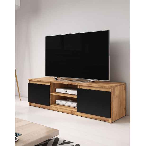 TV stolek Dingo, dub wotan/černý, 120 cm