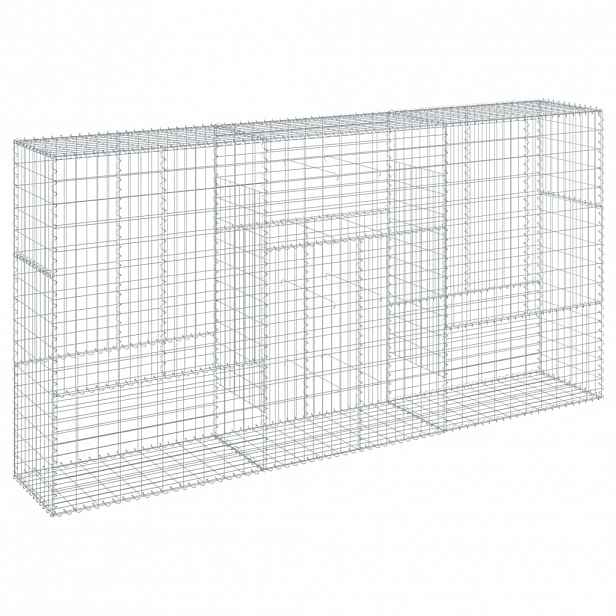 vidaXL Gabionový koš s víkem 300 x 50 x 150 cm pozinkované železo