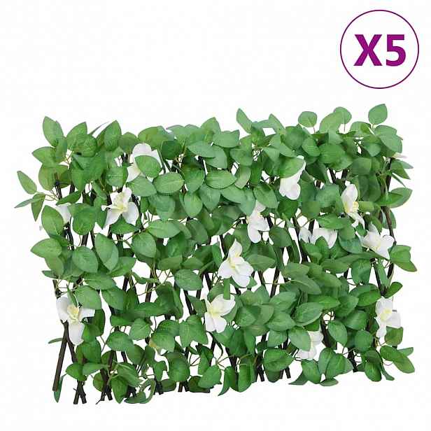 vidaXL Treláže s umělým břečťanem roztahovací zelené 5 ks 180 x 30 cm