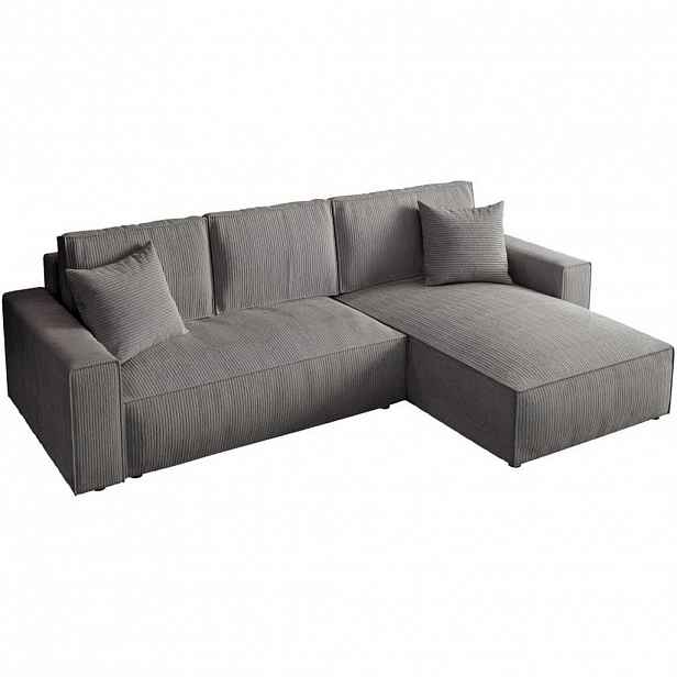 Beautysofa ROHOVÁ pohovka Parys L s funkcí spaní, šedá