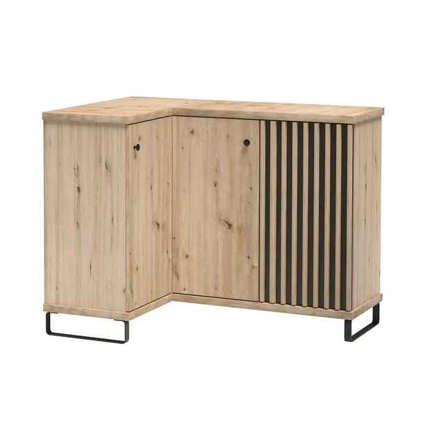Casarredo Komoda rohová na nohách BARBUS dub artisan/černá