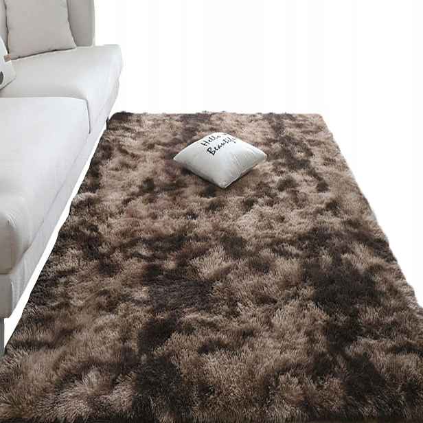 Koberec Plyšový Shaggy Plyš Rabbit 160x220 cm Měkký XXL Hnědý