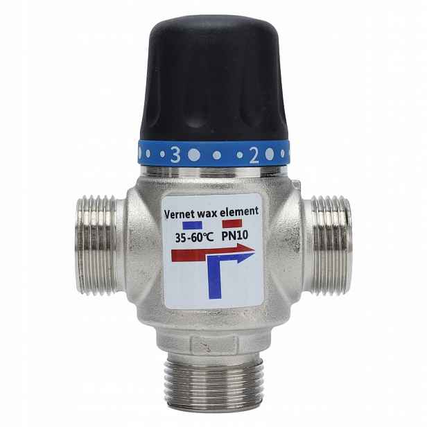 Termostatický Třícestný Směšovací Ventil 3/4" DN20 Kvs 1.6 m³/h 35-60°C