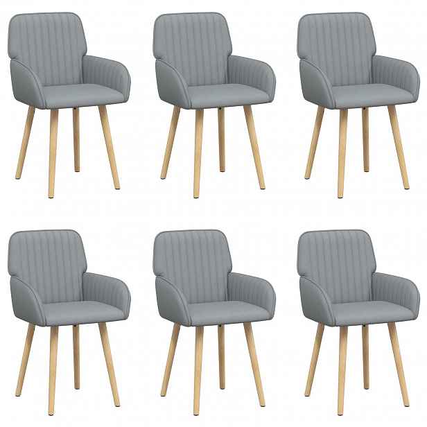 vidaXL Jídelní židle 6 ks Textil Světle šedá 56,5 x 50 x 87,5 cm