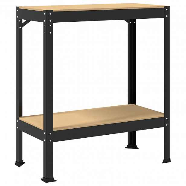vidaXL Pracovní stůl Černý 81 x 41 x 91 cm Skládané dřevo a kov