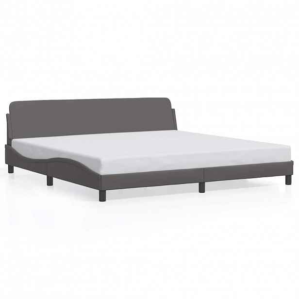 vidaXL Rám postele Dover šedý 200x200 cm umělá kůže