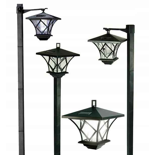 4x Zahradní lampa Solarna Lampa vysoká 1,5 m Led