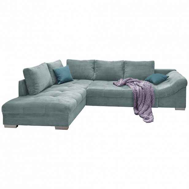 P & B ROHOVÁ SEDAČKA, textil, světle modrá