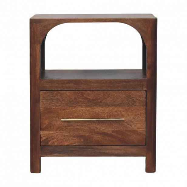 Artisan Furniture SIDEBOARD povrchová úprava kaštan, 3 zásuvky, 1 velká police, hnědá a zlatá