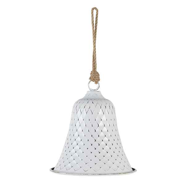 Bílý kovový zvonek - Ø 15*16 cm Clayre & Eef