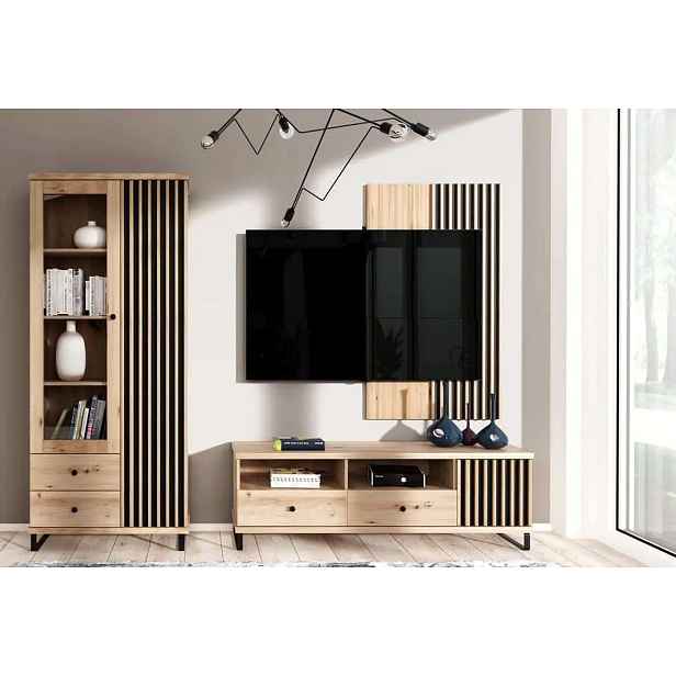 Casarredo Obývací sestava na nohách BARBUS dub artisan/černá