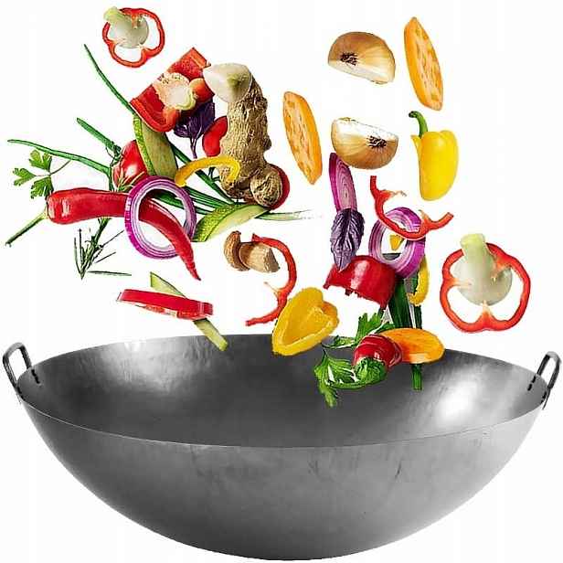 Čínská pánev Wok Ručně Kovaná Ocel Uhlíková Průměr 20 palců 50 cm Proorient