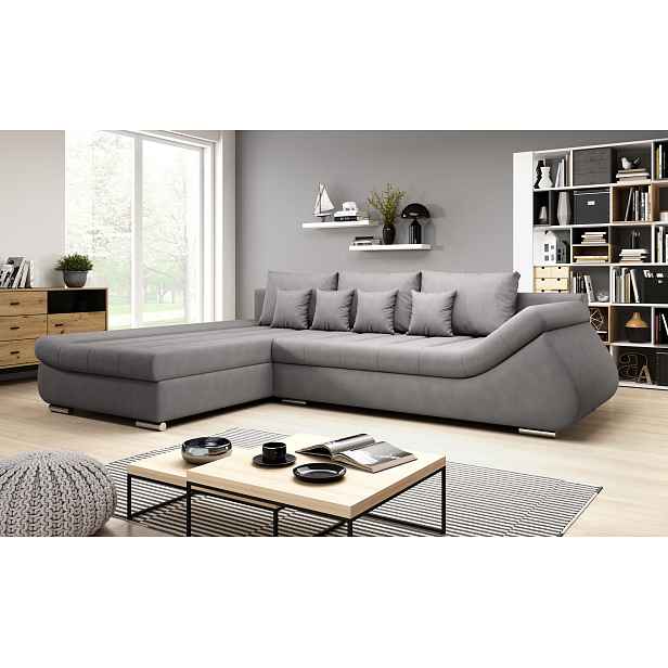 Designová rozkládací sedačka ORINA - šedá, levý roh