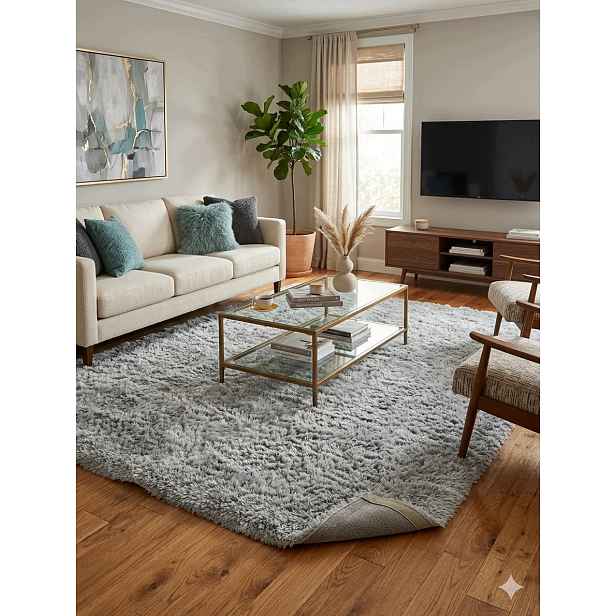 Koberec shaggy 160x230 stříbrný měkký Pablo Hanse Home 6 cm silný luxusní
