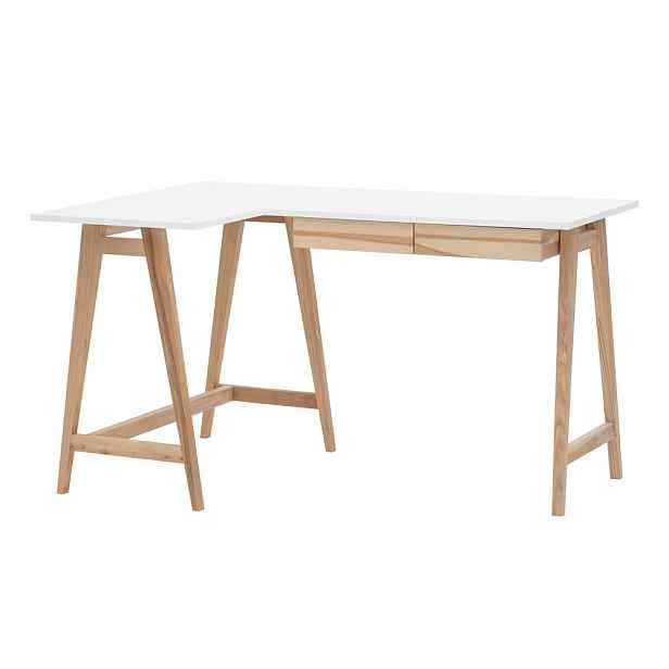 Pracovní stůl s bílou deskou 85x135 cm Luka – Ragaba