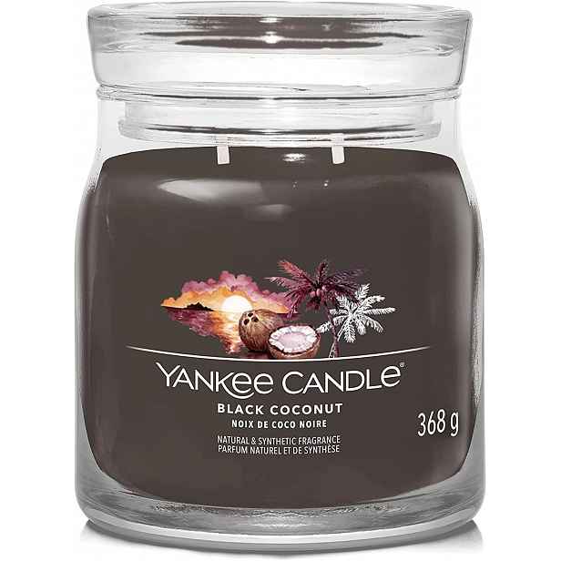 Yankee Candle vonná svíčka Signature ve skle střední Black Coconut 368g