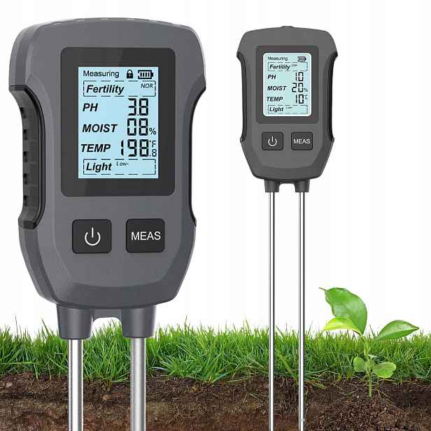 Kyseloměr Půdy Tester Zeminy Ph Měřič Teploty Vlhkost LCD