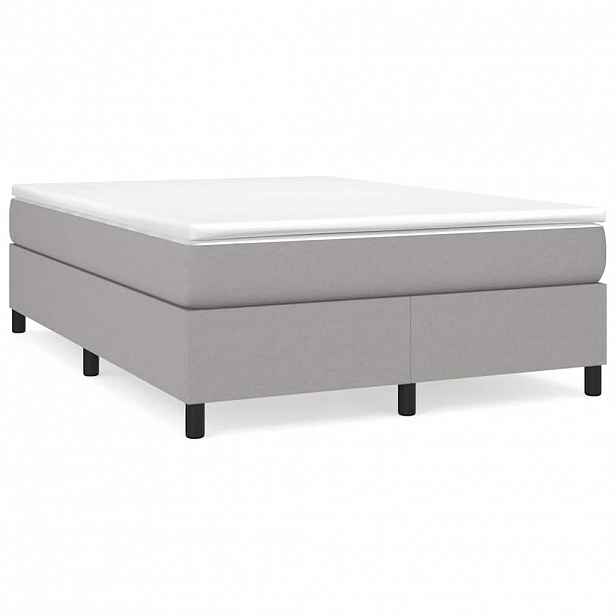 vidaXL Rám postele s boxspringem světle šedý 140 x 190 cm textil