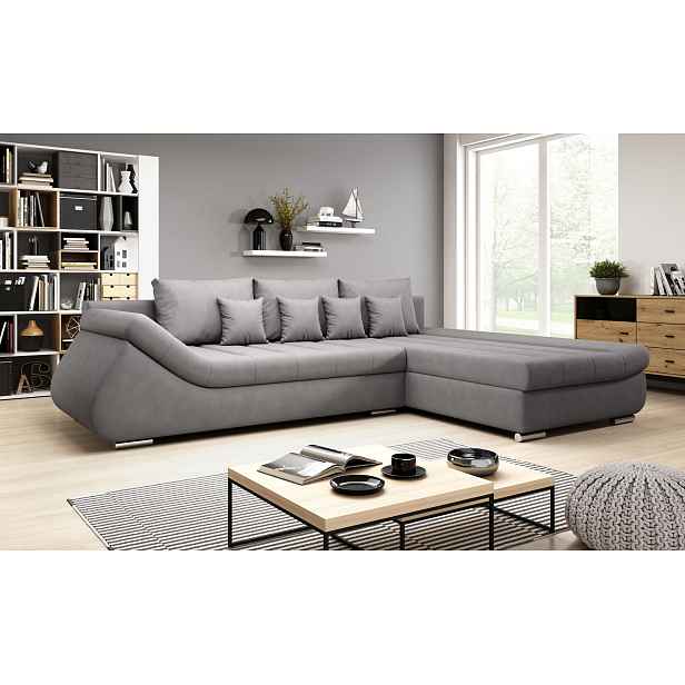Designová rozkládací sedačka ORINA - šedá, pravý roh