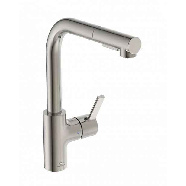 Ideal Standard Gusto - Dřezová baterie s výsuvnou sprškou, ocel BD420GN