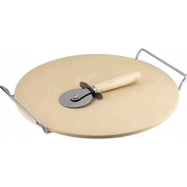 Pronett Pizza set kameninový podnos 33 cm kráječ