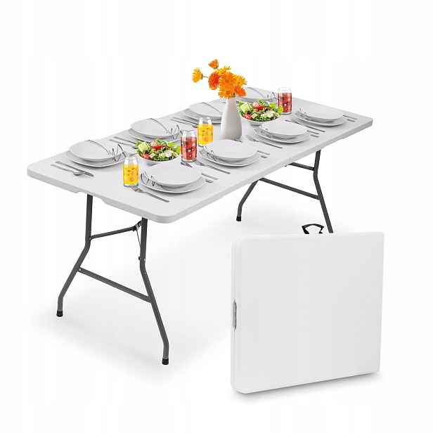 Skládací Cateringový Stůl 180x70 cm Zahradní Turistický Stůl Rozkládací