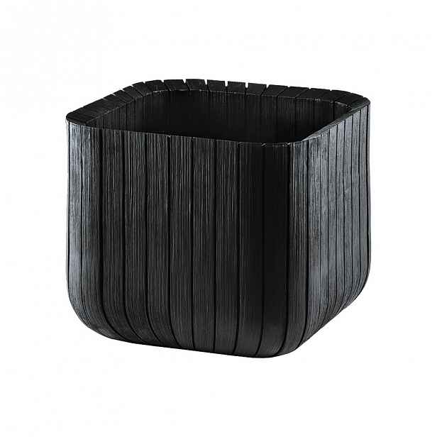 Tmavě šedý zahradní květináč Keter, 30 x 10 cm