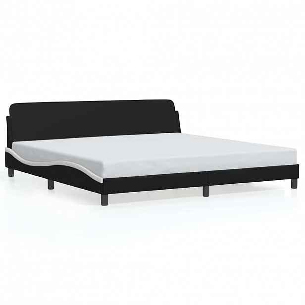 vidaXL Rám postele Dover černý a bílý 200 x 200 cm umělá kůže