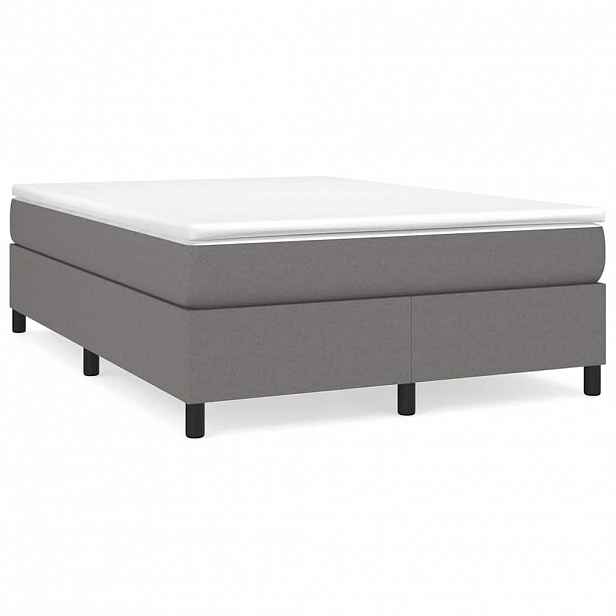 vidaXL Rám postele s boxspringem tmavě šedý 140 x 190 cm textil