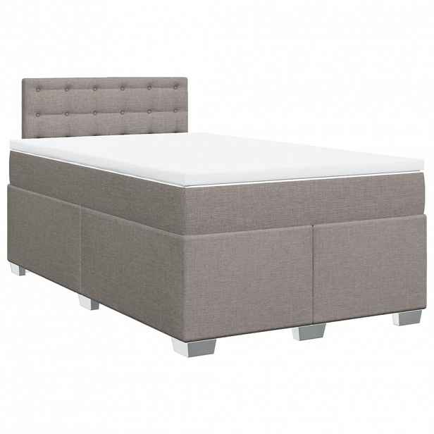 vidaXL Box spring postel s matrací taupe 120x200 cm textil