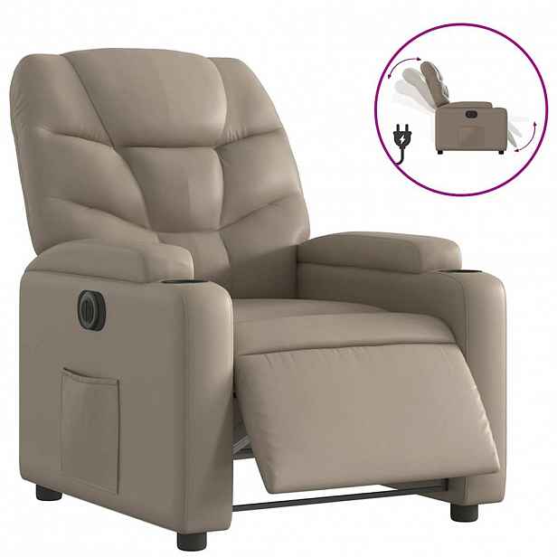 vidaXL Elektrické polohovací křeslo cappuccino umělá kůže