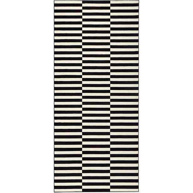 Běhoun 80x200 cm do chodby-předsíně, moderní, černo krémový