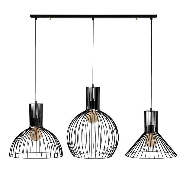 Černé závěsné svítidlo s kovovým stínidlem Fellini – Opviq lights
