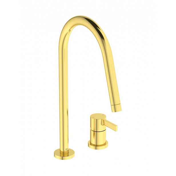 Ideal Standard Gusto - Dřezová baterie, 2-otvorová instalace, kartáčované zlato BD422A2