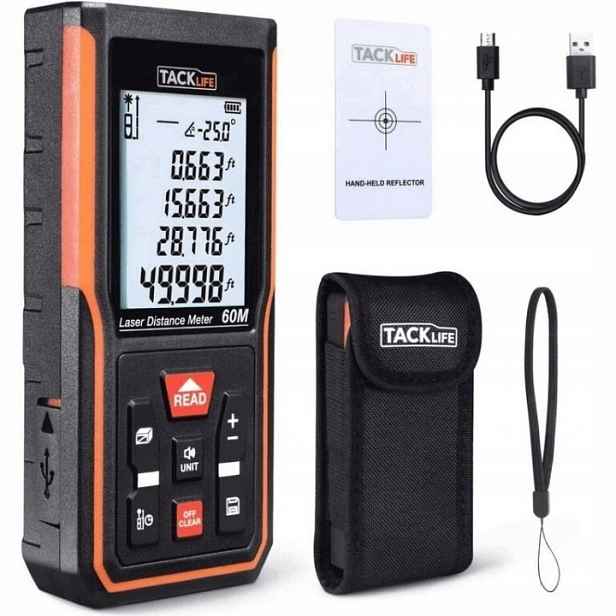 Laserový dálkoměr 60 m Akumulátor Usb Digitální LCD měřítko S5-60 Tacklife