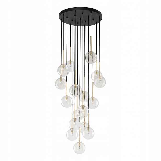 Závěsná lampa Lustr Převis Stropní Svítidlo Černá Zlatá 12xG9 nad stůl Tk Lighting
