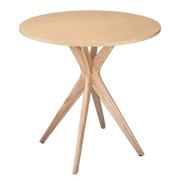 Kulatý jídelní stůl s deskou v dekoru jasanového dřeva ø 70 cm Jubi – Ragaba