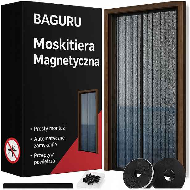 Moskytiéra Dveře Magnetická Závěs Na Balkonové Okno 90x230 Magnet Komár