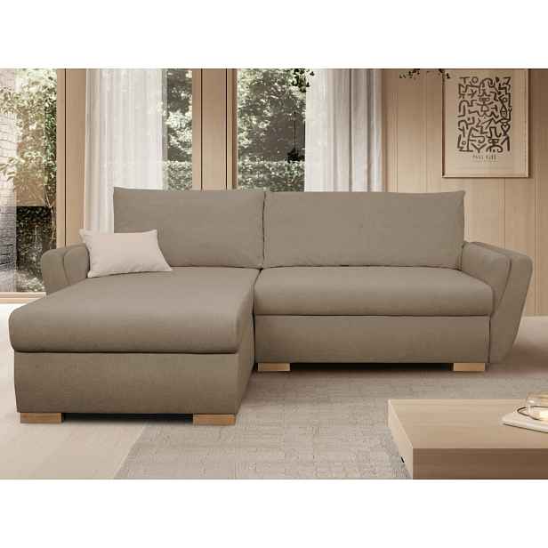 Rohová sedačka Helvetius, světle hnědá látka