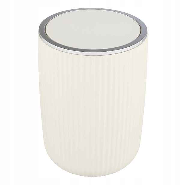 Koupelnový Koš S Otočným Víkem Plast 5,5 L 19X27 CM Krémový