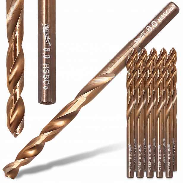 10 x Vrtáky do kovu 6 mm Milwaukee Kobaltové Hss-g Nerezové oceli Wier R6