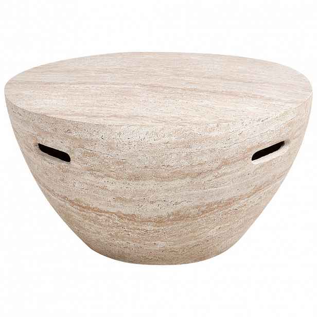 Beliani KONFERENČNÍ STOLEK 68/68 cm Imitace travertinu Vicarello