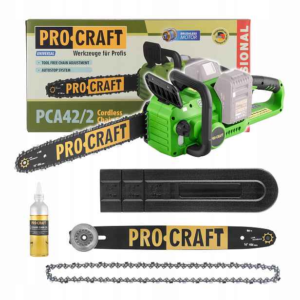 Procraft Akumulátorová řetězová pila 40 cm, 2x20V (tělo pily bez baterií a nabíječky) PCA42/2