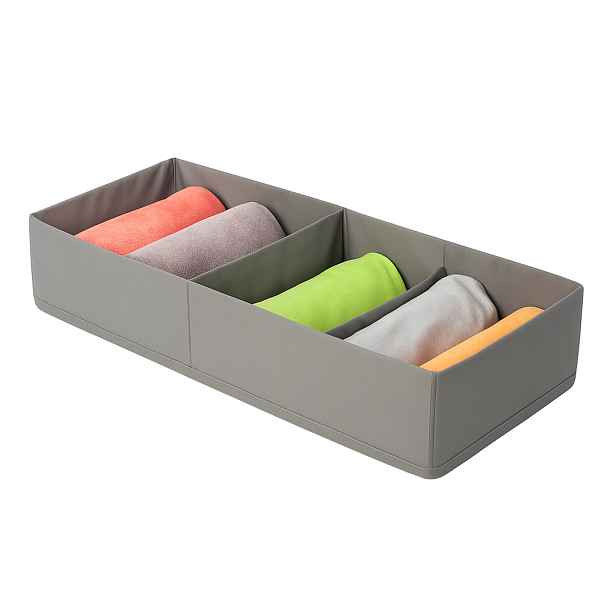 VERK GROUP Organizér do šatny, 2 přihrádky, textilní šedý 51 x 20 x 10 cm