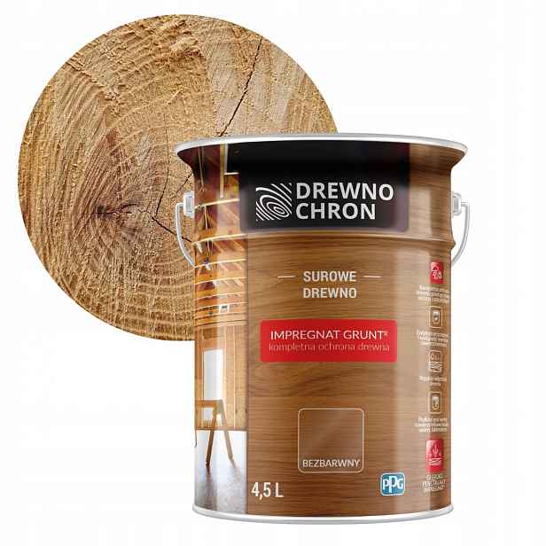 Drewnochron Impregnat Grunt R 4,5L Bezbarvý